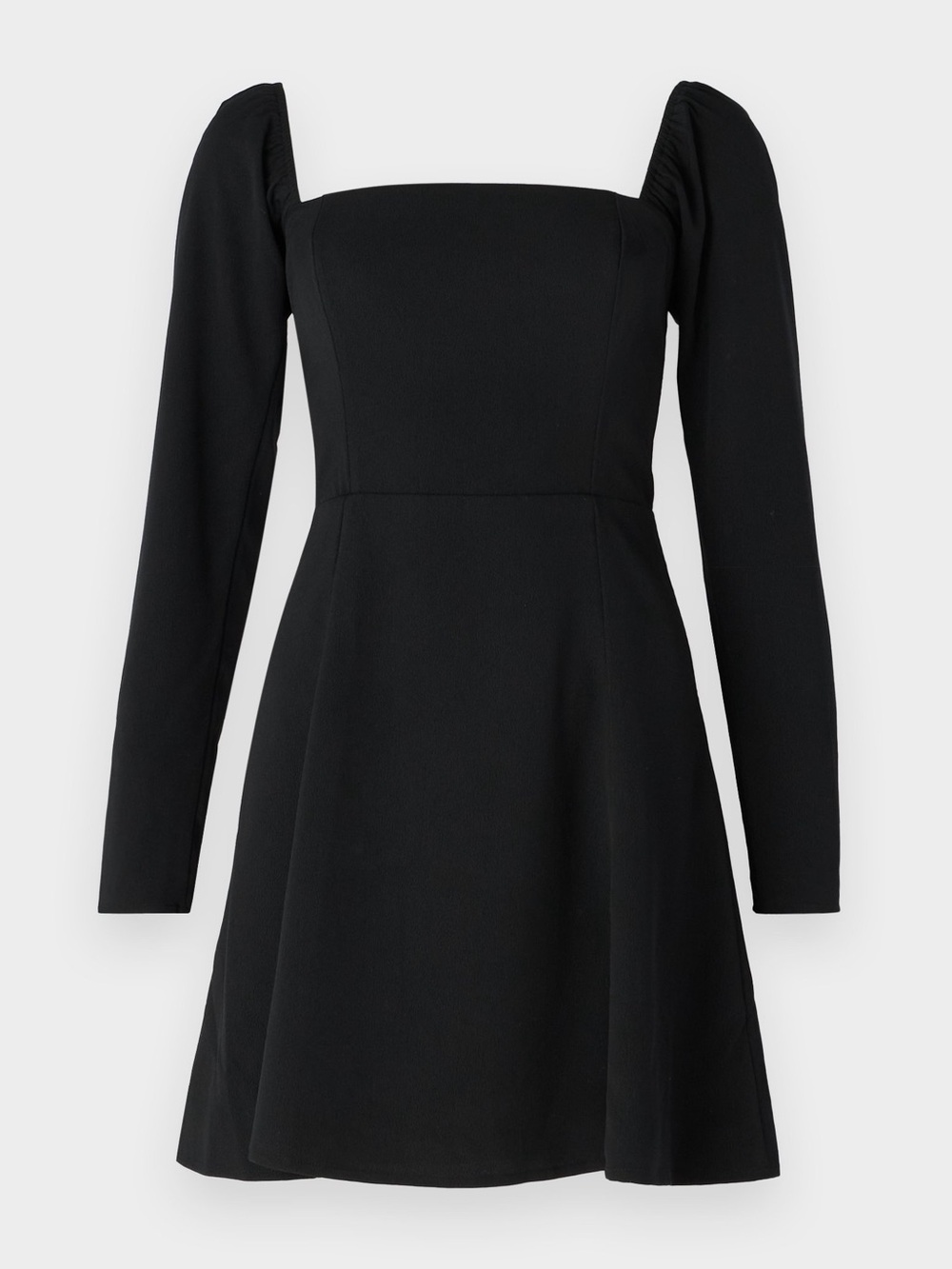 Abercrombie & Fitch Black Square-Neck Long Sleeve Mini Dress LBD Medium Tall